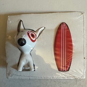 Bullseye Dog Figurine with Red Surfboard
